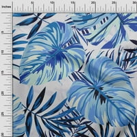 Onuone svilena tabby indigo plava tkanina tropskog lista sa teksturom haljina materijala materijala za ispis tkanina sa dvorištem širom