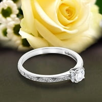 Art Nouvea Poklon za njezine rublice dijamantski moissan jedinstveni zaručnički prsten, vjenčani prsten u srebru s 18k bijelim poklopnjem zlata za nju, obećavaju prsten, obljetni prsten