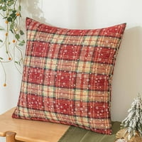 Corashan Decor, Božićni plaćeni ukrasni jastuk za bacanje navlake za snježne pahulje Tartan škotskog