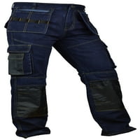 Skyline odjeća muške traper radne odjeće Hlače Cordura koljena pantalone za ojačanje tamno plava 34-34