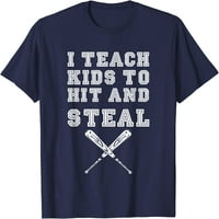 Drvo, podučavam djecu da udari i kradu - majica za bejzbol