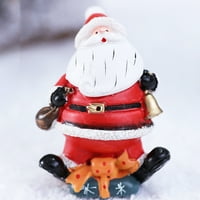 IakShop Ornament zanat stilski lijepa smola Santa Claus sa ornamentom za knjige za božićni dekor