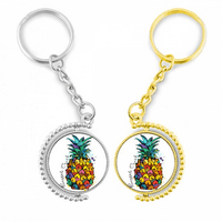 Snažna boja ananas tropskog rotiranog rotiranog rotiranog okretnog prstena za ključeve