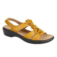 Sanviglor Women's Wedge Sandale Peep Toe Platform Sandalovene klinove Casual Fashion Antiklizni cipele Lagana ljetna haljina obuća Žuta 7