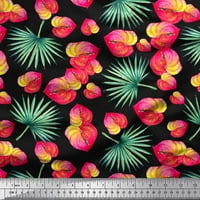 Soimoi viskoza šifon tkanina od lišća i lakeleaf cvjetni otisci tkanine sa dvorištem širom