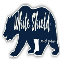 Bijeli štit Sjeverni Dakota suvenir Vinil naljepnica za naljepnicu Medvjed dizajn