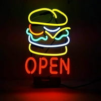 Queen Sense 14 X10 Burger Open Neon Sign Man Cave Handmade Neon Light 114OWB