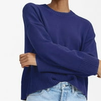 Plus veličina Žene Fall modni džemperi Crewneck Mekani ležerni pulover Dugim rukavima Duks