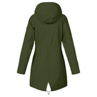 Plus size za kišne jakne za žene, lagani vanjski kišni kaput vodootporni rovovi s kapuljačom vjetra