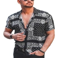 Prednjeg swalk muns vrhovi cvjetni print majica rever izrez majica za odmor Havajske ljetne košulje s kratkim rukavima bluza u stilu i 3xl