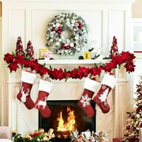 Carolilly Božićne čarape poklon torba slatka elk vezenje božićne čarape božićni privjesci božićni ukrasi