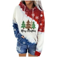 Ženske dukseve Ženska modna povremena Christmas Christmal Grafički bluza Pocket pulover vrhovi Hoodies