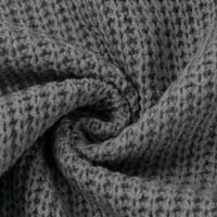 Jiyugala pulover džemperi za žene zimski pad okrugli vrat dugih rukava pletenje duge čvrste modne labave ležerne vrhove