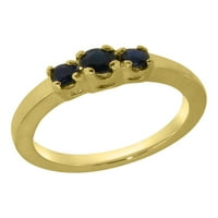 Britanci napravio 14k žuto zlato Real Prirodni safirni ženski prsten za izjave - Veličine opcije - veličine 8