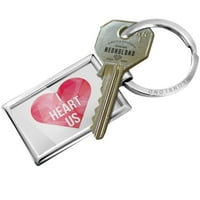 Keychain I Heart US Valentinovo Hot Pink Geometrijski srce