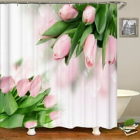 Šarene tulip ruže cvijeće šljive za zavjese za tuširanje za zavjese prirode cvijet vodootporna polieste tkanina za dekorate