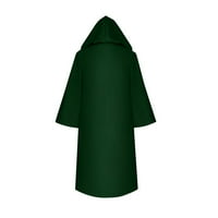 Ženske kostime za žene od Anepala Grim žetelica ogrtač s kapuljačom otvorena prednja lagana kaput vojska zelena l
