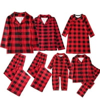 Porodica podudaranje tata mama djeca beba božićna ovratnica dolje pamuk crvena kaidna pidžama