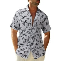 CLLIOS muške ljetne casual havajske košulje Ispis partwown gumba kratkih rukava dolje majica Tropical Beach Holiday bluza za odmor