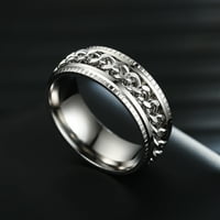 Toyella Modni nehrđajući čelik okretni prsten za rotiranje crnog zlata 9
