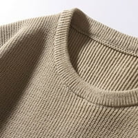 Uorcsa Udobna prozračna zimska pletena od pulover pulover čvrste boje Turtleneck Muški džemperi Khaki