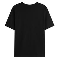Košulja za muškarce muško ljetno casual trokut za bluzu za ispis kratkih rukava okrugla vrata majica Black XL