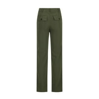 Puntoco ženske pantalone za čišćenje žena čvrste hlače Hippie punk pantalone Streetwear Jogger džep labav kombinezon dugačke hlače zelena 10