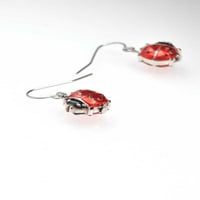 Delight nakit silvertni okrugli brtvi - Owl Red Lucky Ladybug ogrlice i viseći naušnice