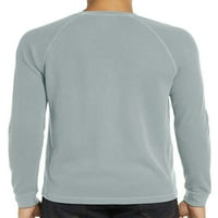 Avamo muns bluza Henley T majice s dugim rukavima Ljetni vrhovi muškarci rebrani pulover dnevno trošenje osnovnog tee plavog l
