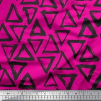 Soimoi ružičasti pamučni voirani tkaninski trokut geometrijski otisak šivaći tkaninu širok