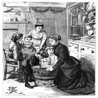 Božićni puding, 1876. n'stirring božićnog pudinga. ' Graviranje, američki, 1876. Print print by