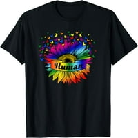 Majica za ljudsku, suncokret i leptir Rainbow