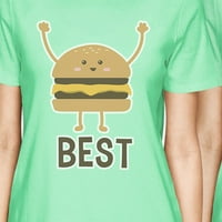 Hamburger i pomfrit BFF odgovarajuće košulje Ženske majice mint Crewneck