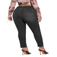 Ženske plus veličine Jeans Plain Skinny Black 0xl