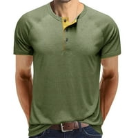 Rovga mužjak casual moda gornja majica okrugli vrat sa bluzom s gumbom Čvrsta raglan rukava vrhunska labava bluza majica majica grafičke majice Vintage