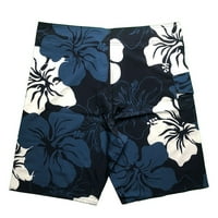 Muški havajska ploča na plaži Trendy Ljetni modni print Brzi suho hladan elastični potez struka Swim trunks Sportske kratke hlače plavi xxl