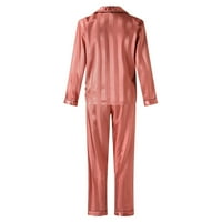 Miayilima Plus-size Ženska haljina za žene Modni pidžama Štampanje dugulja dugih rukava dolje Noćna odjeća za spavanje Soft PJS Lounge setovi ženske ružičaste ružičaste