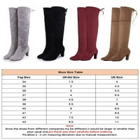 RotoSW ženske zimske cipele visoka bedra visoka čizma duga preko koljena čizme koji nisu klizali šipkani prsti poslovni fau antilop crne američke 8.5