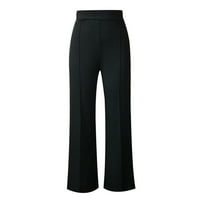 Ženske hlače Modne ležerne radne hlače Čvrsta boja Stretch Hliiste ravne hlače pantalone za posao sa
