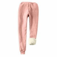 Žene Jesen Ležerne prilike labave lounge Soft Comfy jogger hlače pantalone za ispis tajice Elastični džepovi za crtanje debele hlače Pink XXXXXL