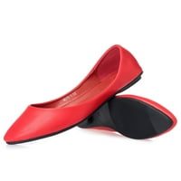 Tenmi ženski stanovi klizni na ravnim cipelama Udobne plinove elegantne haljine cipele dame lagane casual crvene 6