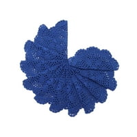 Fdelink placemat ručna pletena kuka cvjetni izdubljeni kružni ukrasni jastučići spoljni trgovinski jastučići izolirani prostirke za tablicu plavi