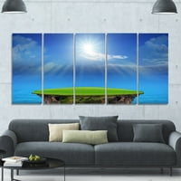 Dizajnerska umjetnost 'Plavo nebo i sunce Shining' Grafički umjetnički ispisuje višedijelna slika na platnu