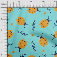 Onuone pamuk poplin aqua plava tkanina Ladybird šivaće tkanina od dvorišta otisnuta DIY odjeća šiva se