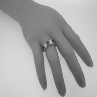 Britanci napravio 9k bijelo zlato prirodno plavo topaz i opal ženski vječni prsten - veličine opcija - veličine 4,5