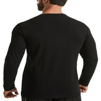 Majica s dugim rukavima HAITE majica s dugim rukavima V majica TEME TEE Sport Solid Color Pulover crni l