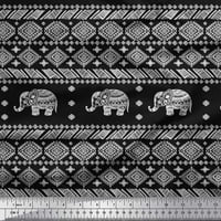 SOIMOI poliester Crepe tkanina Aztec i plemenski slonovi životinjski tkanini otisci sa dvorištem širom