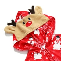 Porodično podudaranje pidžame setovi za žene snjegoviće sa kapuljačom za snjegoviće za snjegovište, pajamas Sleep bagerić