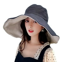 HonRane Extra Veliki dvostruki sloj ribarskog šešira za žene Ljetna kontrast boja sunčani šešir modni dodaci