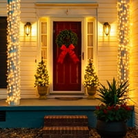 LED toplo bijela božićna svjetla, 33ft božićne svjetlosne svjetlosne svjetlo, načini čistog žica božićna svjetla na otvorenom vodootporna za unutarnje zabave za vjenčanje